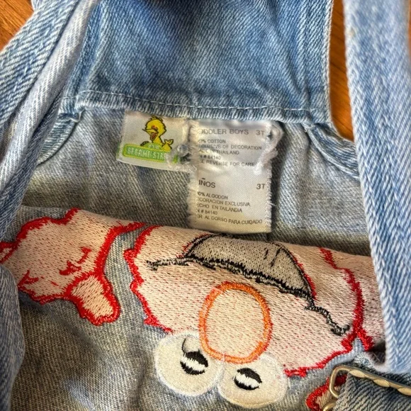 Vintage Sesame Street Elmo Overalls Dungarees Size 3T - Picture 3 of 4